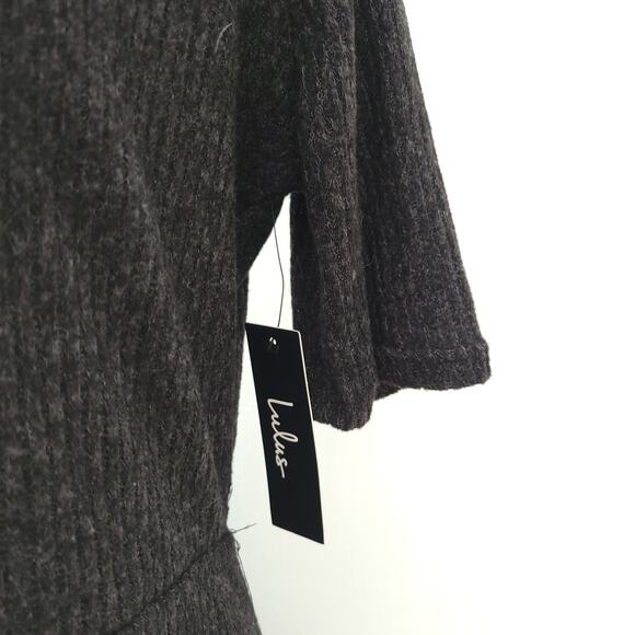 NEW Lulus London Lovely Skater Dress Ribbed Knit Gray Soft XL - Picture 10 of 12